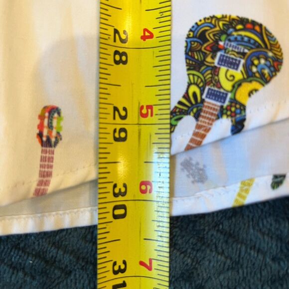 Mens Claudio Lugli Couture Guitar White Pink All Over Print Shirt New 3XL - Picture 8 of 8